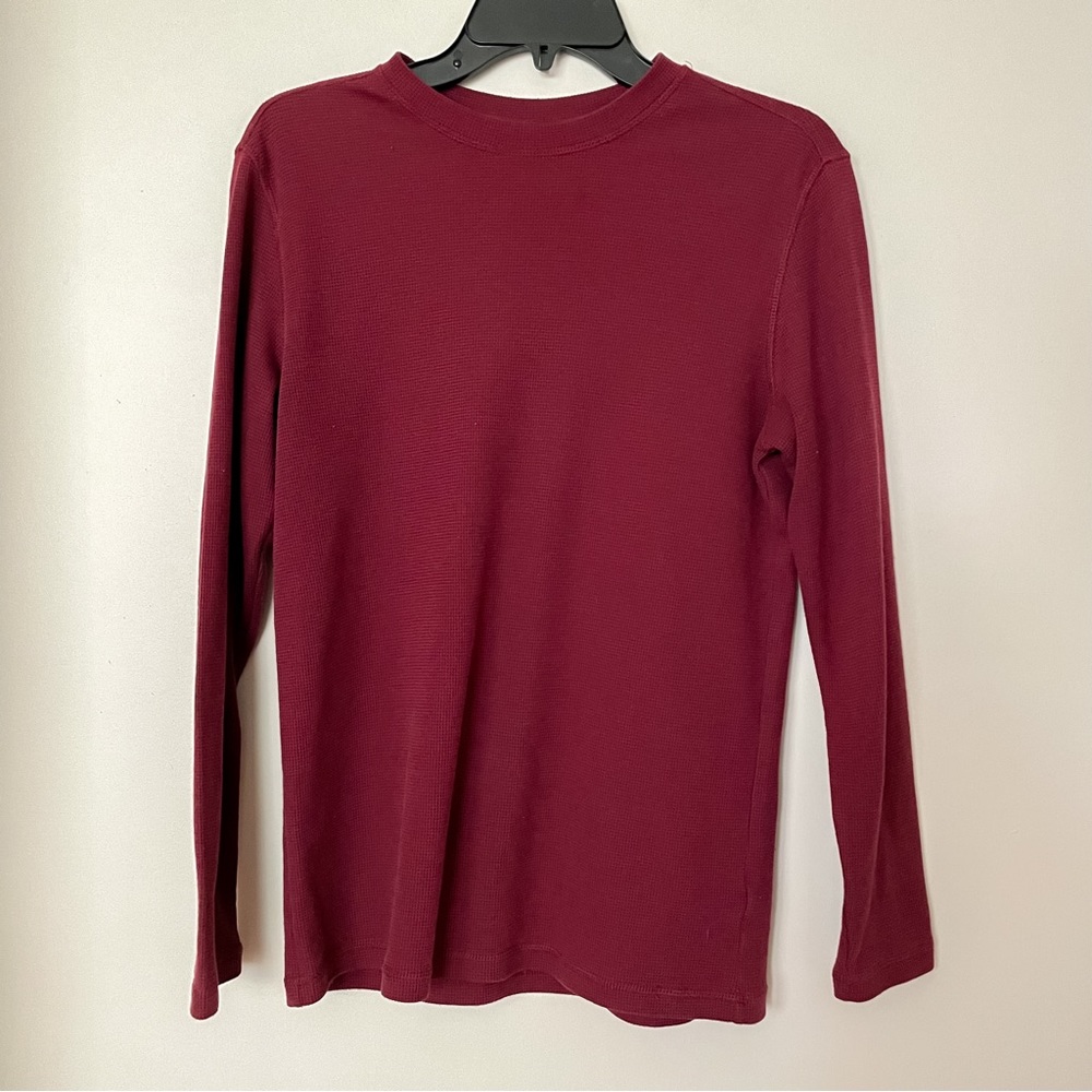 Men’s Magellan Burgundy Waffle Textured Loose Shirt Size Small